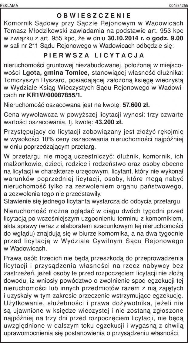 Komornik Wadowice