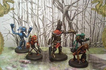 Overlord i słudzy2 #blue #brown #figurki #green #handmade #homemade #miniatures #Minion #Overlord #red