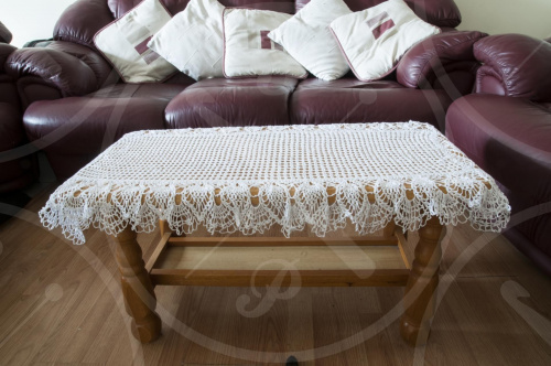 Bieżnik z ananasami dookoła 115x60 cm #bieżnik #crochet #crochetting #knitting #obrus #ozdoby #RobótkiNaDrutach #szydelkowanie #szydełko