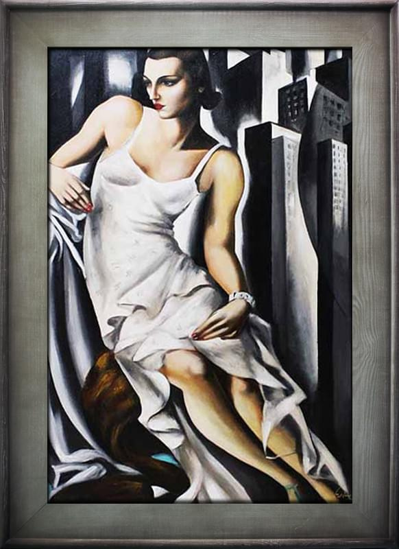 Tamara de Lempicka-Portrait der Madame Allan Bott-Ölgemälde Handgemalt Leinwand Rahmen-Sygniert.112x82cm-cena 199,99 euro. wysylka 0 euro.malowany recznie