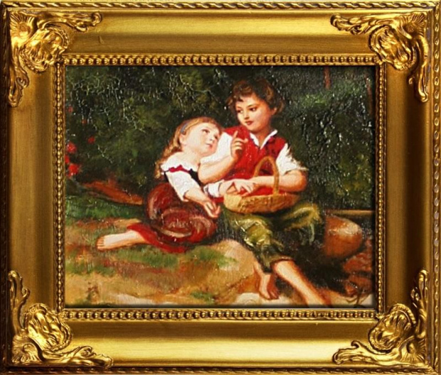 Große Meister-34x30cm Ölgemälde Handgemalt Leinwand Rahmen-Sygniert.cena 39,99 euro. wysylka 0 euro. malowany recznie